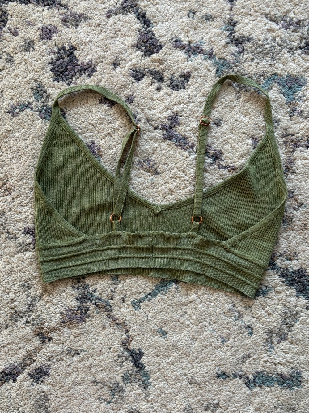 3/$25!!! Intimately Free People Green Ribbed Bra Top - Picture 2 of 3